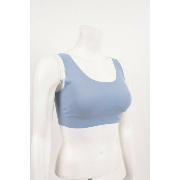 Lot 2 Rhonda Shear Bras Seamless SzS Tan Blue Remove Pads Nylon Spandex 9595x2 - Picture 5 of 12